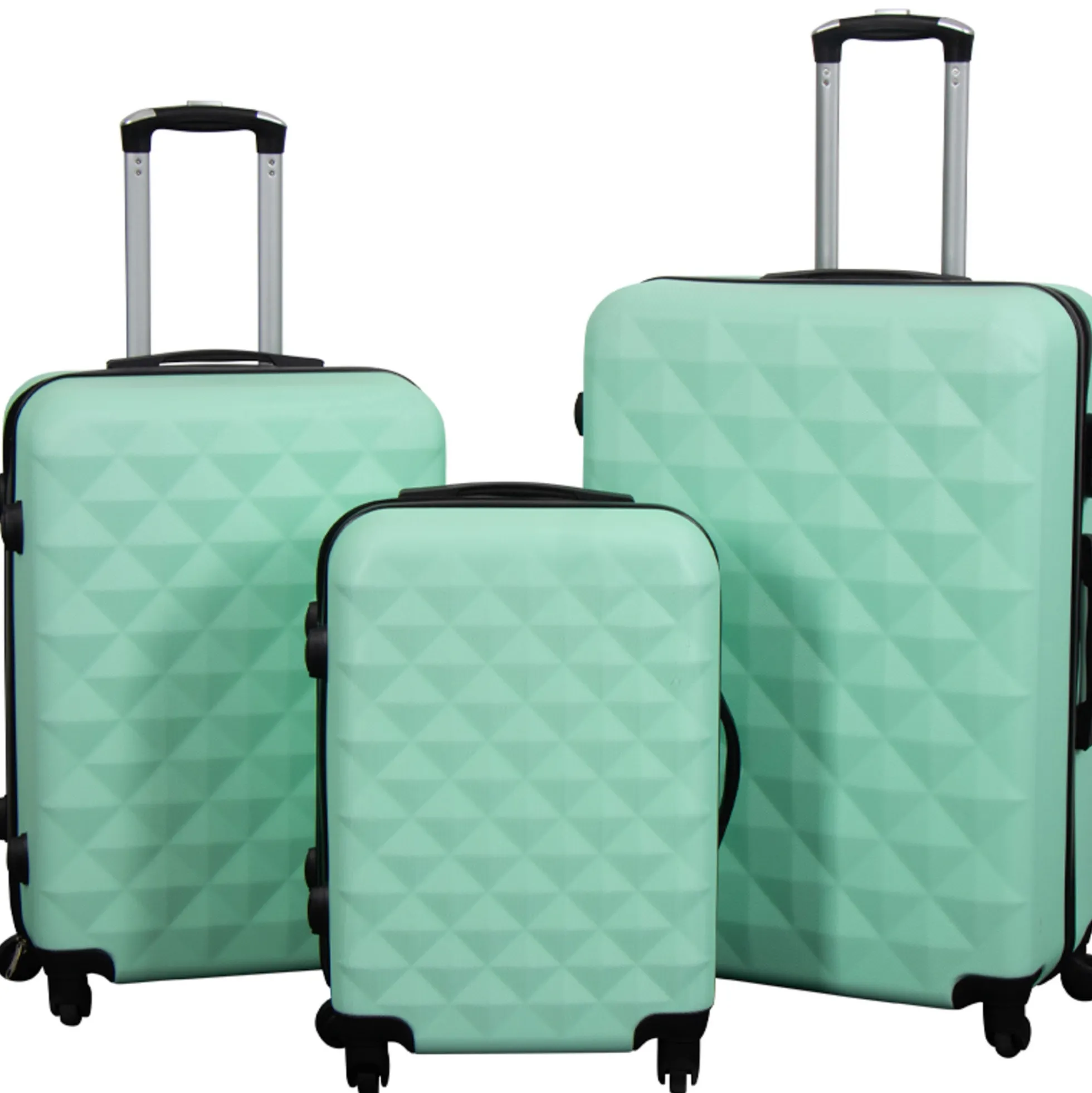 Kuffert tilbud - Sæt 3 stk. - Eksklusivt hardcase kuffertsæt tilbud - Diamant Turkis