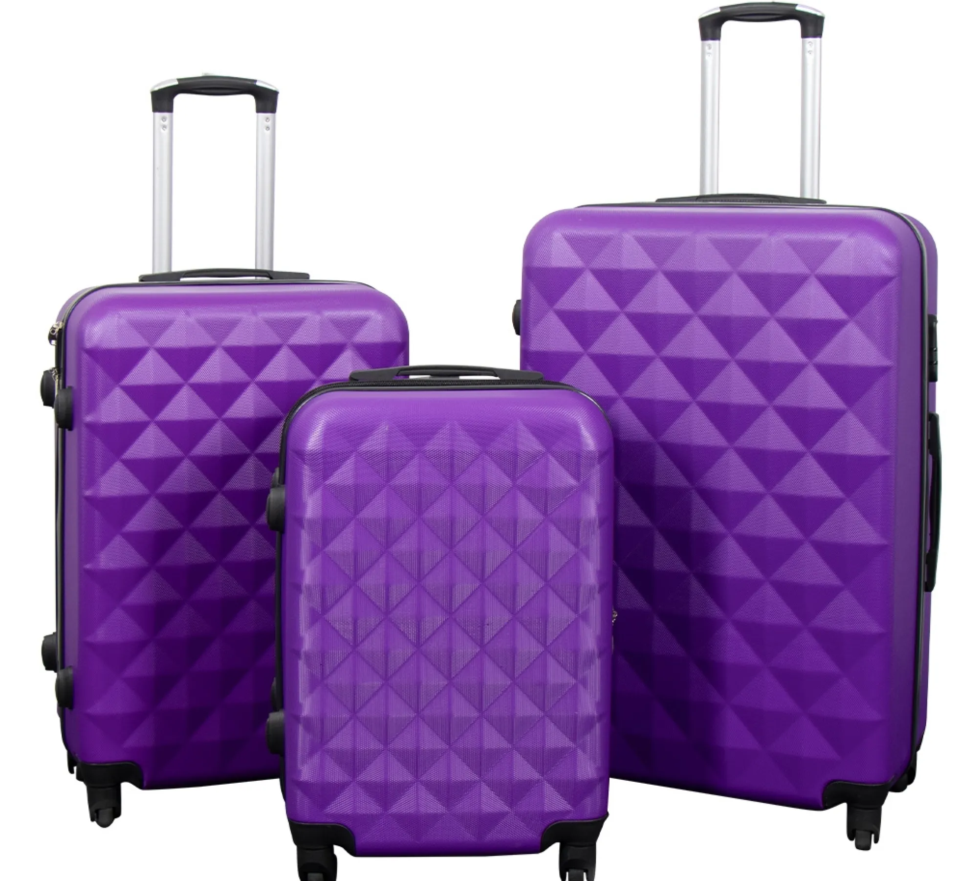 Kuffert tilbud - Sæt 3 stk. - Eksklusivt hardcase kuffertsæt tilbud - Diamant lilla