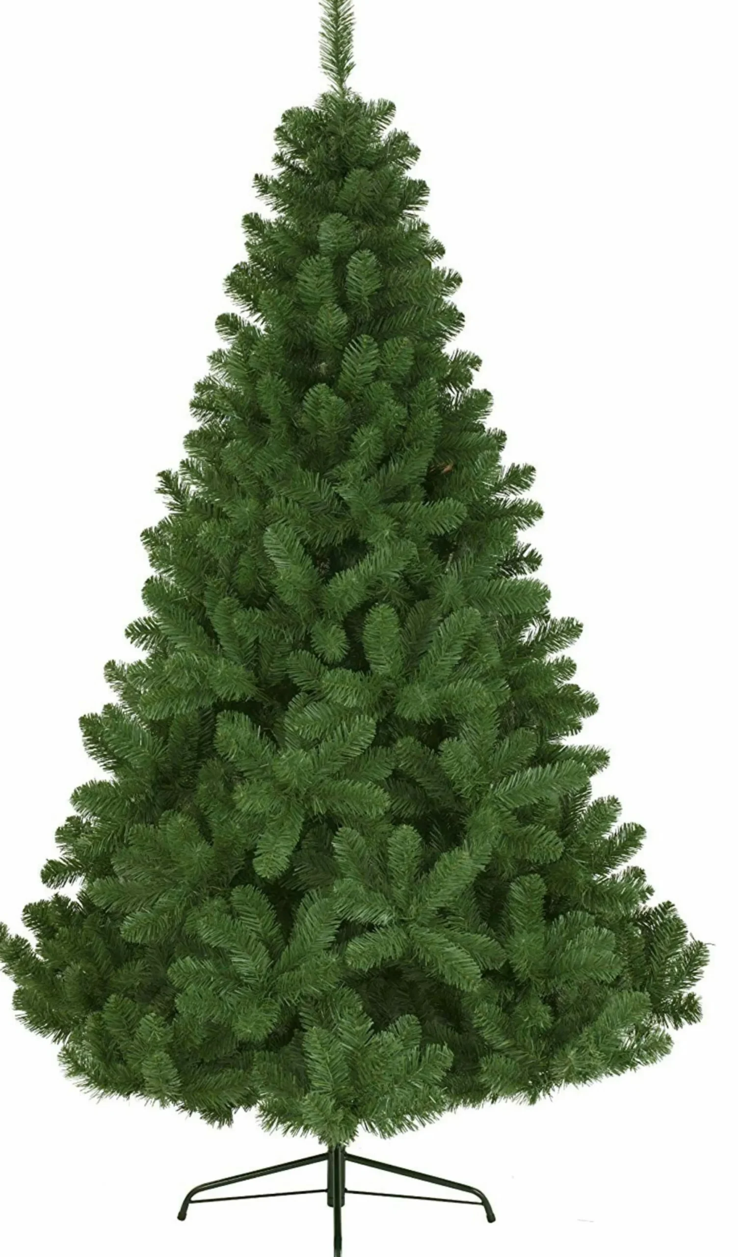 Kunstigt juletræ - Højde 180 cm - Stort, grønt og fyldigt - På fod