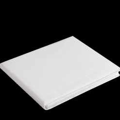 Kuvertlagen med H-split 180x210 cm - 100% bomuldssatin - Splitlængde 65 cm - Hvidt lagen til topmadras - Borås Cotton Cloud satin lagen