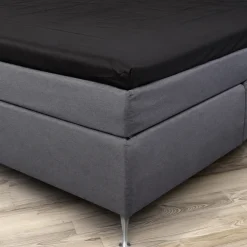 Kuvertlagen 180x200 cm - 100% blød bomuld - Højde 8 cm - Sort lagen til topmadras by Nordstrand Home