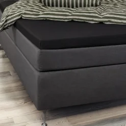 Kuvertlagen 180x200 cm - 100% blød bomuld - Højde 8 cm - Sort lagen til topmadras by Nordstrand Home