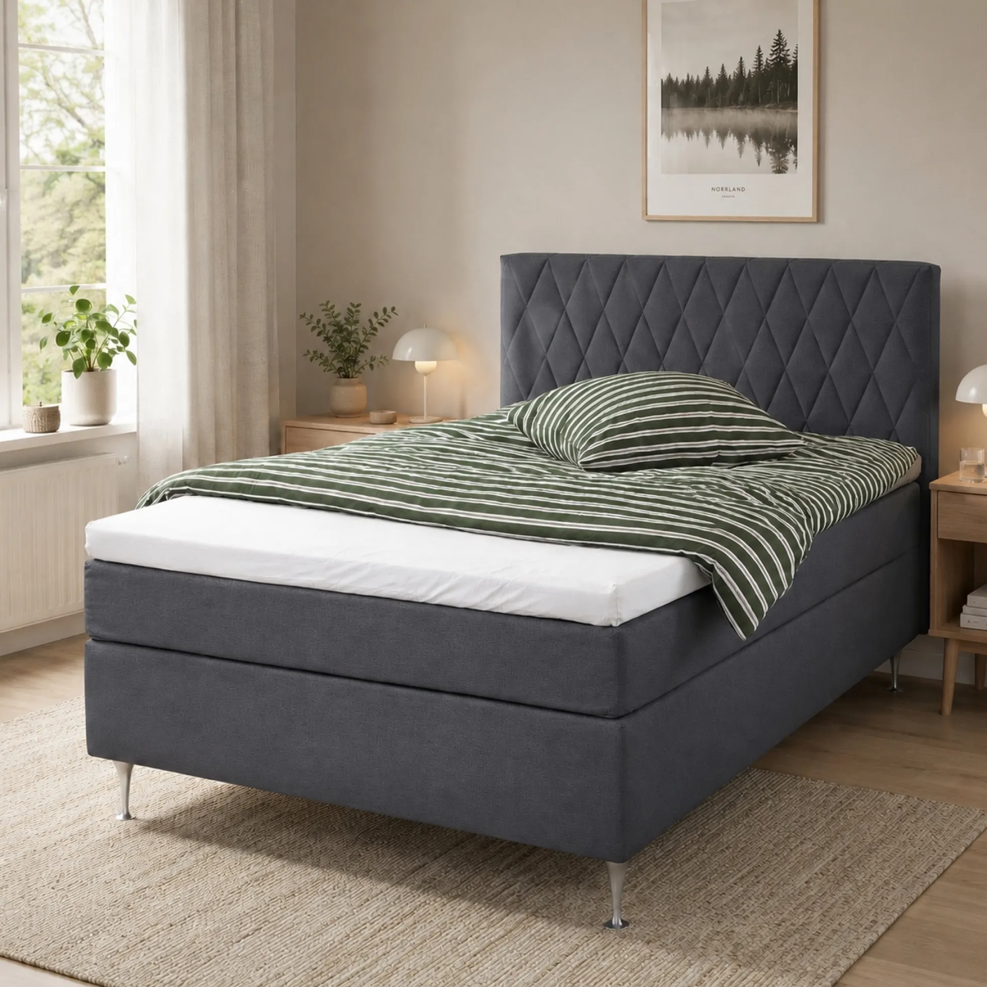 Kuvertlagen 180x200 cm - 100% blød bomuld - Højde 8 cm - Hvidt lagen til topmadras by Nordstrand Home