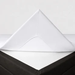 Kuvertlagen 90x200x8 cm - 100% Økologisk bomuldssatin - Hvid - GOTS certificeret lagen til topmadras