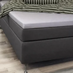 Kuvertlagen 90x200x8 cm - 100% Økologisk bomuldssatin - Grå - GOTS certificeret lagen til topmadras