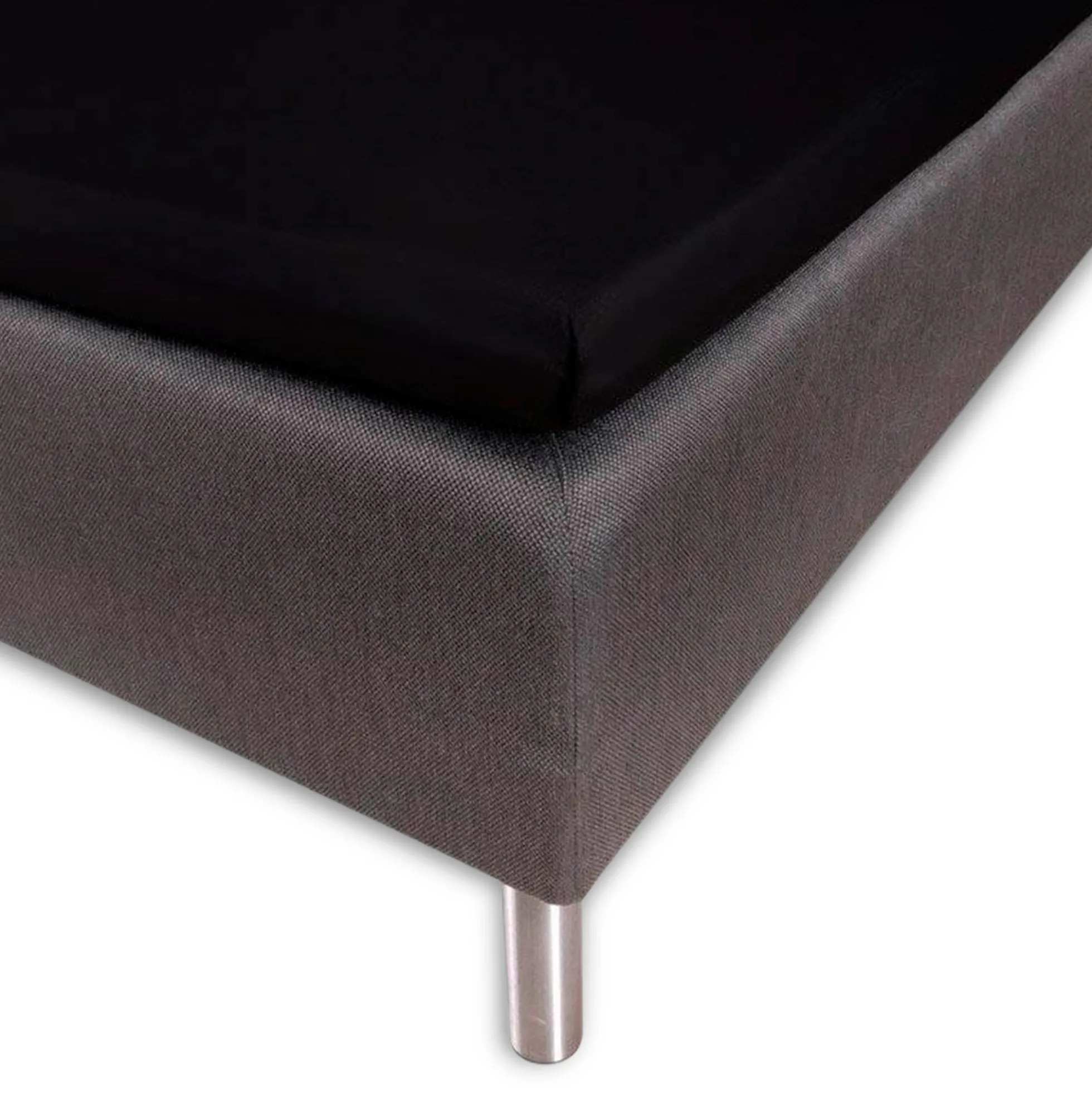 Kuvertlagen 140x210x8 cm - Sort - 100% Bomuldssatin - Lagen til topmadras