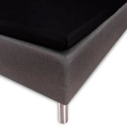 Kuvertlagen 200x200x8 cm - Sort - 100% Bomuldssatin - Lagen til topmadras