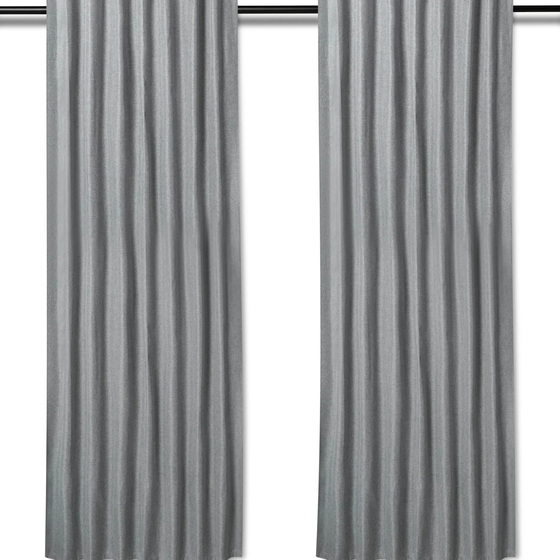 Langt gardin - 1 stk. færdigsyet gardin 140x245 cm - Grå - Tykt gardin / lysdæmpende gardin - Nordstrand Home gardinlængder med rynkebånd
