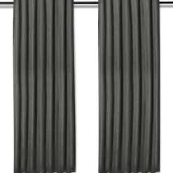 Langt gardin - 1 stk. færdigsyet gardin 140x245 cm - Antracitgrå - Tykt gardin / lysdæmpende gardin - Nordstrand Home gardinlængder med rynkebånd