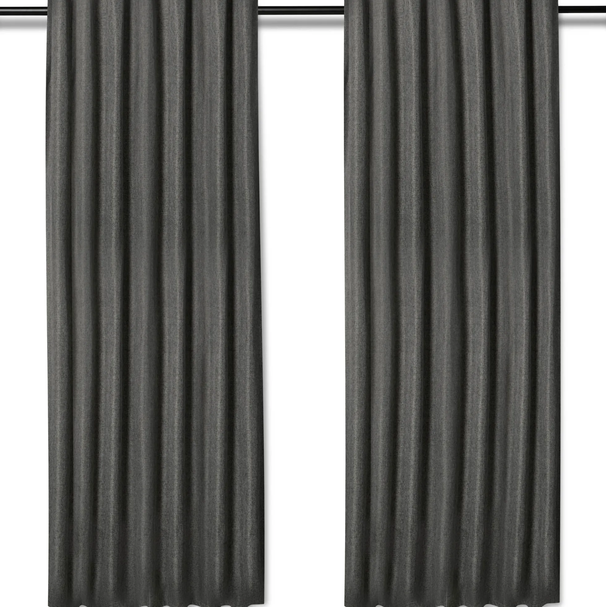 Langt gardin - 1 stk. færdigsyet gardin 140x245 cm - Antracitgrå - Tykt gardin / lysdæmpende gardin - Nordstrand Home gardinlængder med rynkebånd