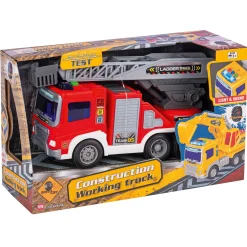Lastbil med lys, lyd og friktion - 22-24 cm - Brandbil