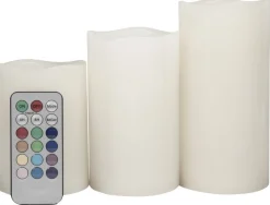 Led bloklys - 3 stk. i pakke - LED bloklys med fjernbetjening