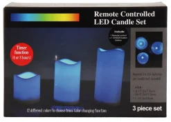 Led bloklys - 3 stk. i pakke - LED bloklys med fjernbetjening