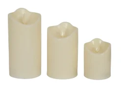 Led bloklys - 3 stk. i pakke - Med bevægelige flammer