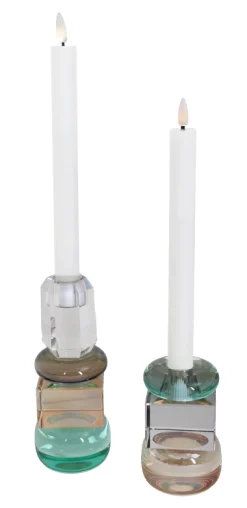 LED kronelys - 2 stk. stagelys - 25 cm. - 3D flamme - Led stearinlys