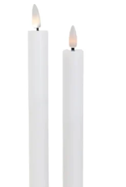 LED kronelys - 2 stk. stagelys - 25 cm. - 3D flamme - Led stearinlys