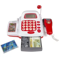 Legekasseapparat med scanner, mikrofon og butikstilbehør - 20 dele