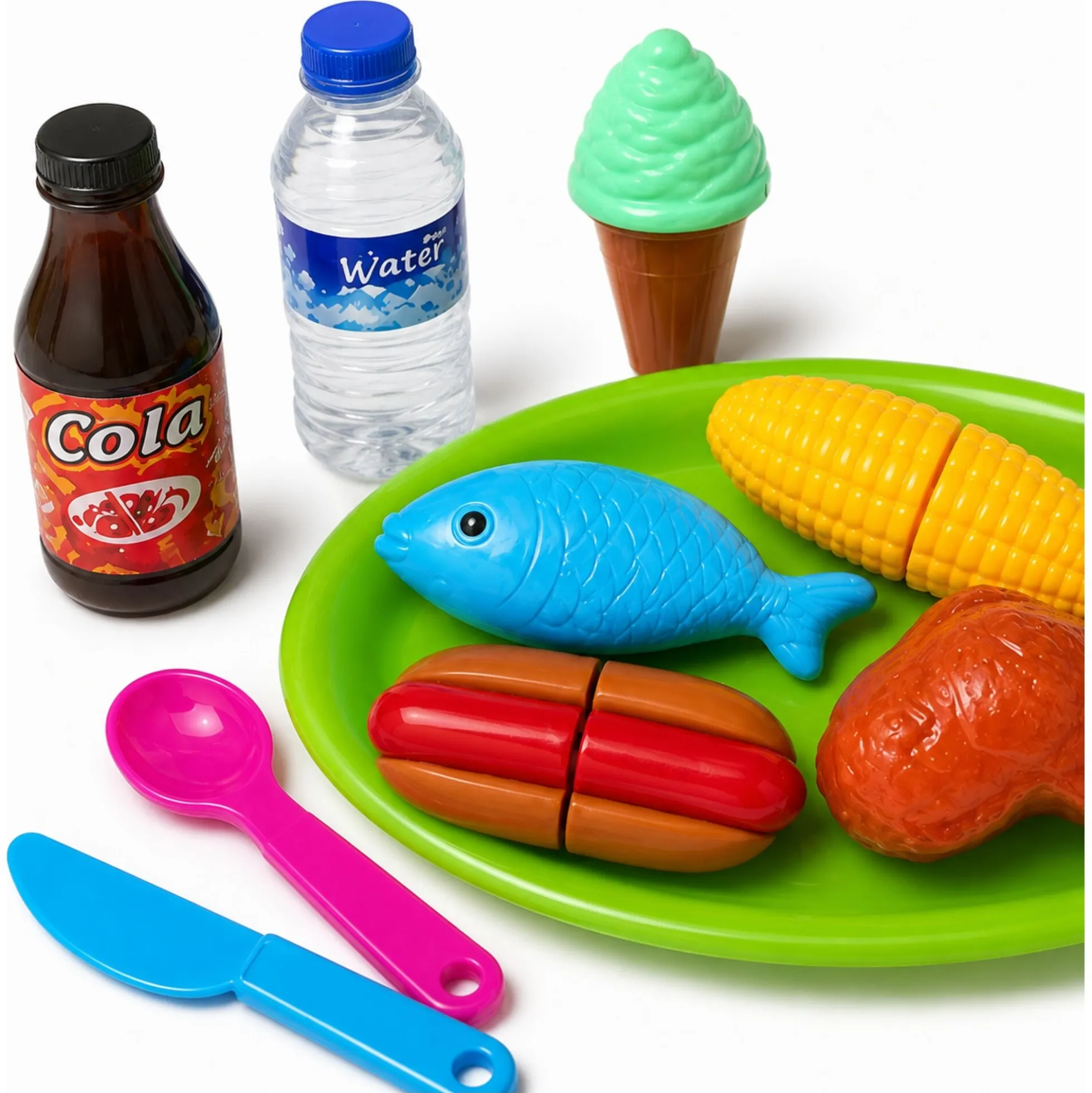 Legemad med burger, fisk og hotdog med velcro - 30 dele