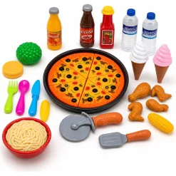 Legemad pizza med velcro - 41x31 cm - 30 dele
