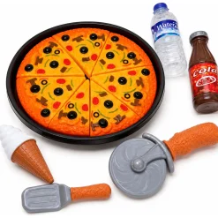 Legemad pizza med velcro - 41x31 cm - 30 dele