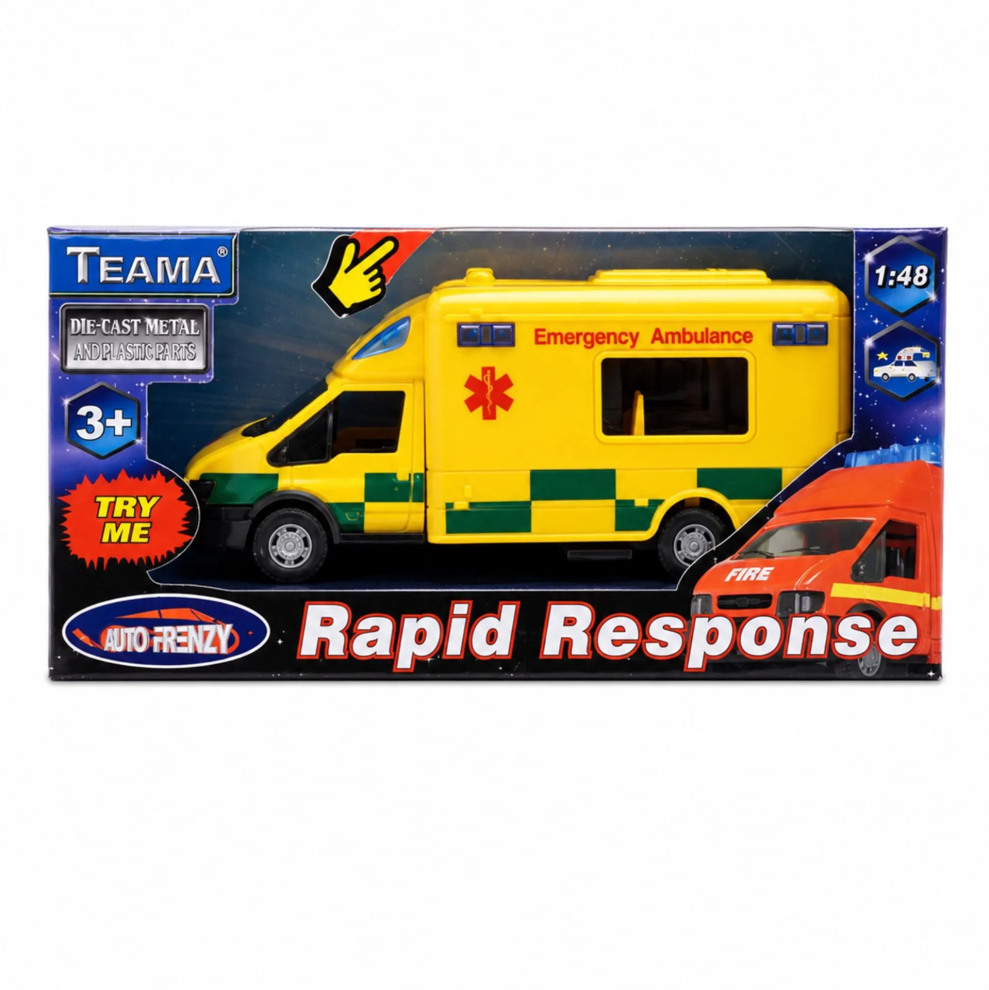 Legetøjs ambulance med lys og lyd - 22 cm