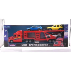 Legetøjsbiltransporter med 3 biler - Rød - 42 cm
