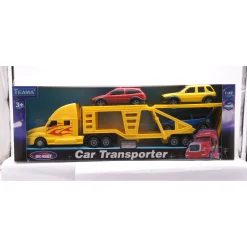 Legetøjsbiltransporter med 3 biler - Gul - 42 cm