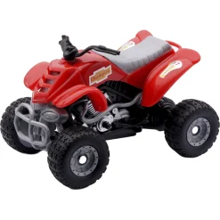 Legetøjsmotorcykel med 4 hjul og lyd - Rød - 8,5 cm