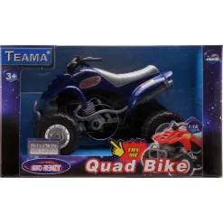 Legetøjsmotorcykel med 4 hjul og lyd - Blå - 8,5 cm