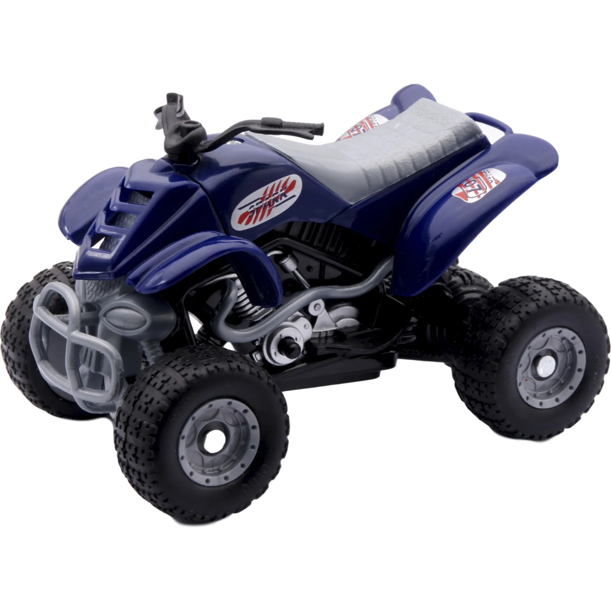 Legetøjsmotorcykel med 4 hjul og lyd - Blå - 8,5 cm