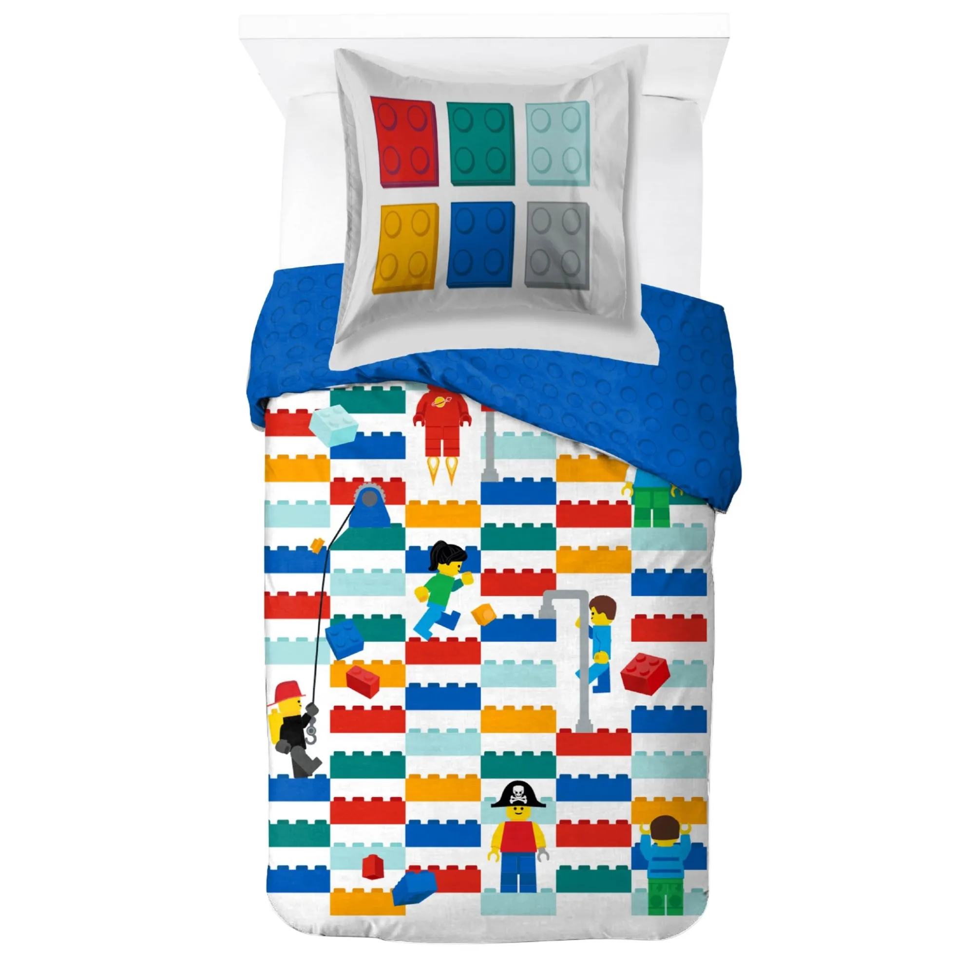 LEGO sengetøj - 100% bomuld - Junior sengetøj 100x140 cm - LEGO klodser