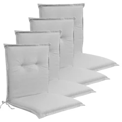 Luksus PLUS havehyndepakke til havestol 4 stk. - Tyk skumkerne 7 cm - Grå havestols hynder med ekstra høj komfort & UV-resistent betræk - Nordstrand Home hynder
