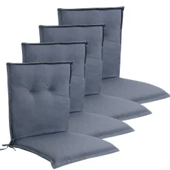 Luksus PLUS havehyndepakke til havestol 4 stk. - Tyk skumkerne 7 cm - Blå havestols hynder med ekstra høj komfort & UV-resistent betræk - Nordstrand Home hynder