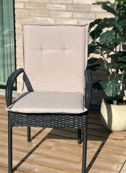 Luksus PLUS havehynde til havestol - Tyk skumkerne 7 cm - Beige havestols hynde med ekstra høj komfort & UV-resistent betræk - Nordstrand Home hynde