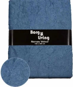 Lyseblå velour dug - 3 meter dug - Nervøs velour - Blødt velour stof til borddug - Pakke med 3 meter