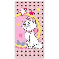Lyserødt Aristocats håndklæde - 70x140 cm - 100% bomuld - Blødt badehåndklæde med Marie