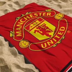 Manchester United håndklæde - 70x140 cm - 100% bomuld - Blødt badehåndklæde med Manchester United logo