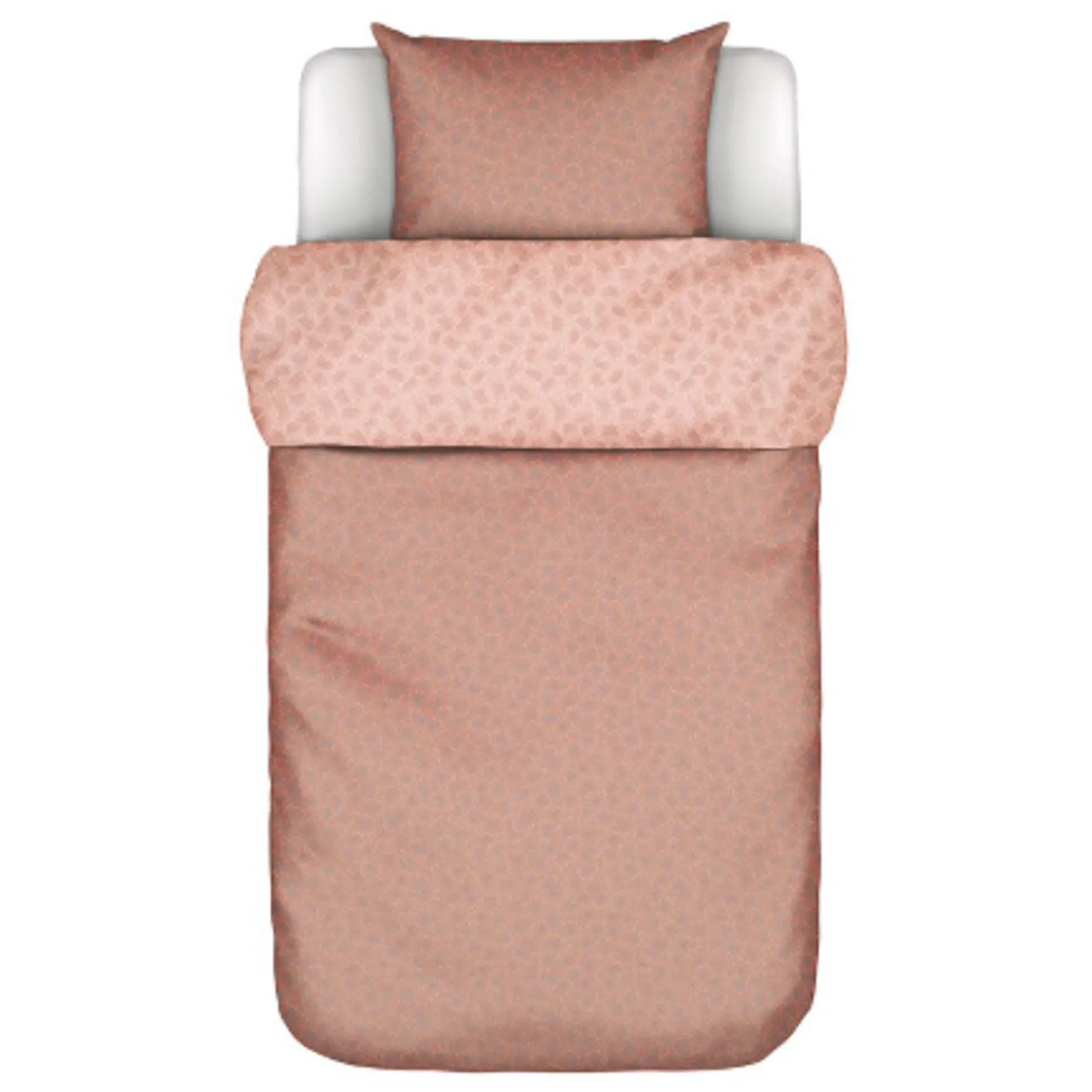 Marco polo sengetøj - 140x220 cm - Verin Coral pink - 2 i 1 sengesæt - 100% Bomuldssatin sengetøj - Marc O'Polo