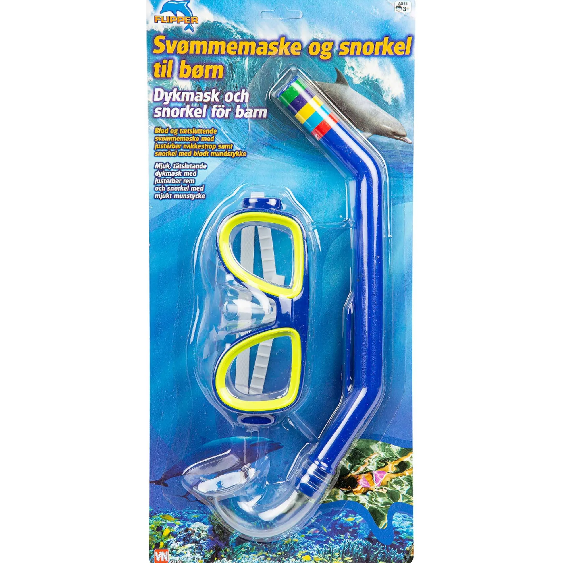 Maske og snorkel sæt - Svømmemaske og snorkel til børn - Blå