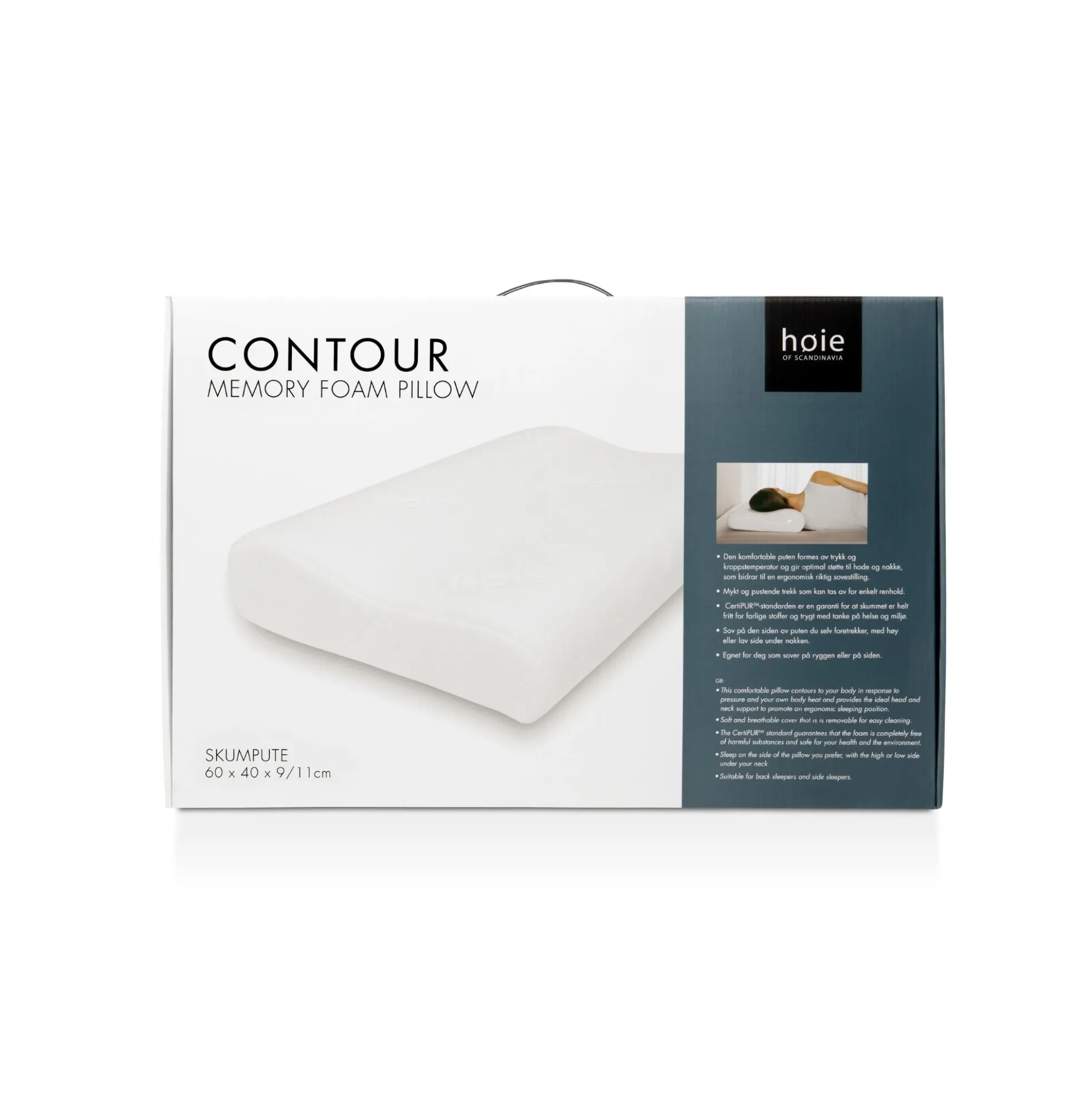 Memory skum hovedpude - Justerbar ergonomisk nakkepude - Contour - Høie Of Scandinavia