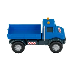 Mercedes-Benz Unimog blå tipvogn 32x12x16 cm