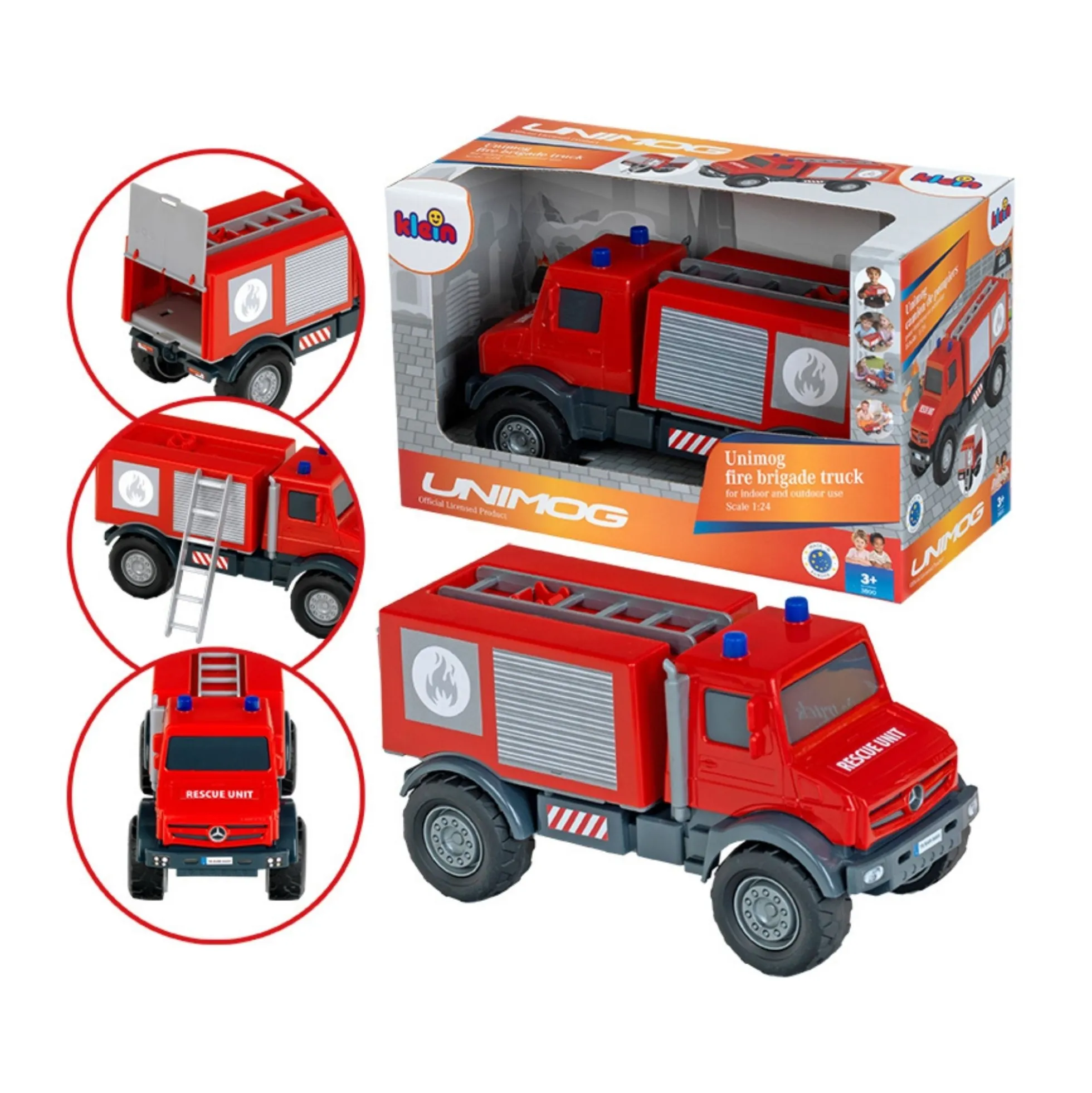 Mercedes-Benz Unimog brandbil 30x12x16 cm