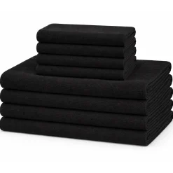 Microfiber håndklæder - Letvægts håndklæder - 8-pak - Sort