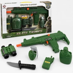 Militærsæt med maskinpistol - 6 dele