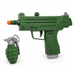 Millitærsæt med maskinpistol og håndgranat - 22 cm