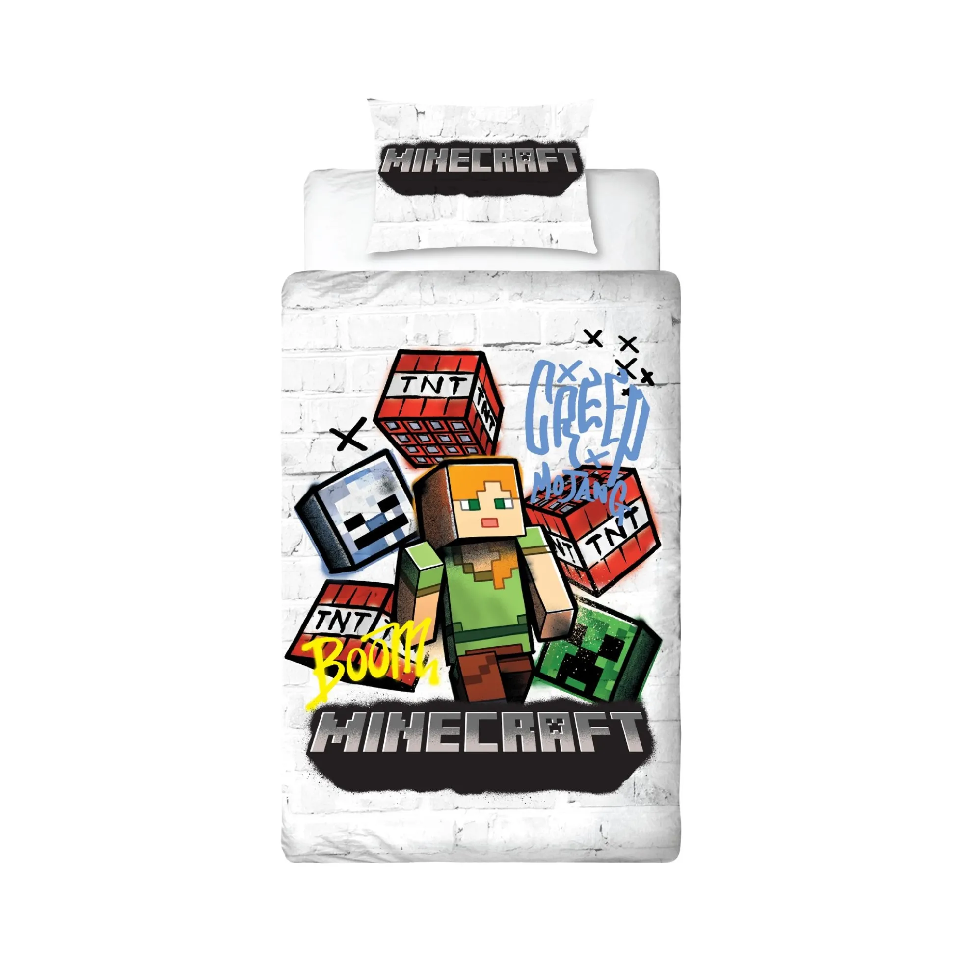 Minecraft sengetøj - 100% bomuld - Børnesengetøj 140x200 cm - Alex og TNT