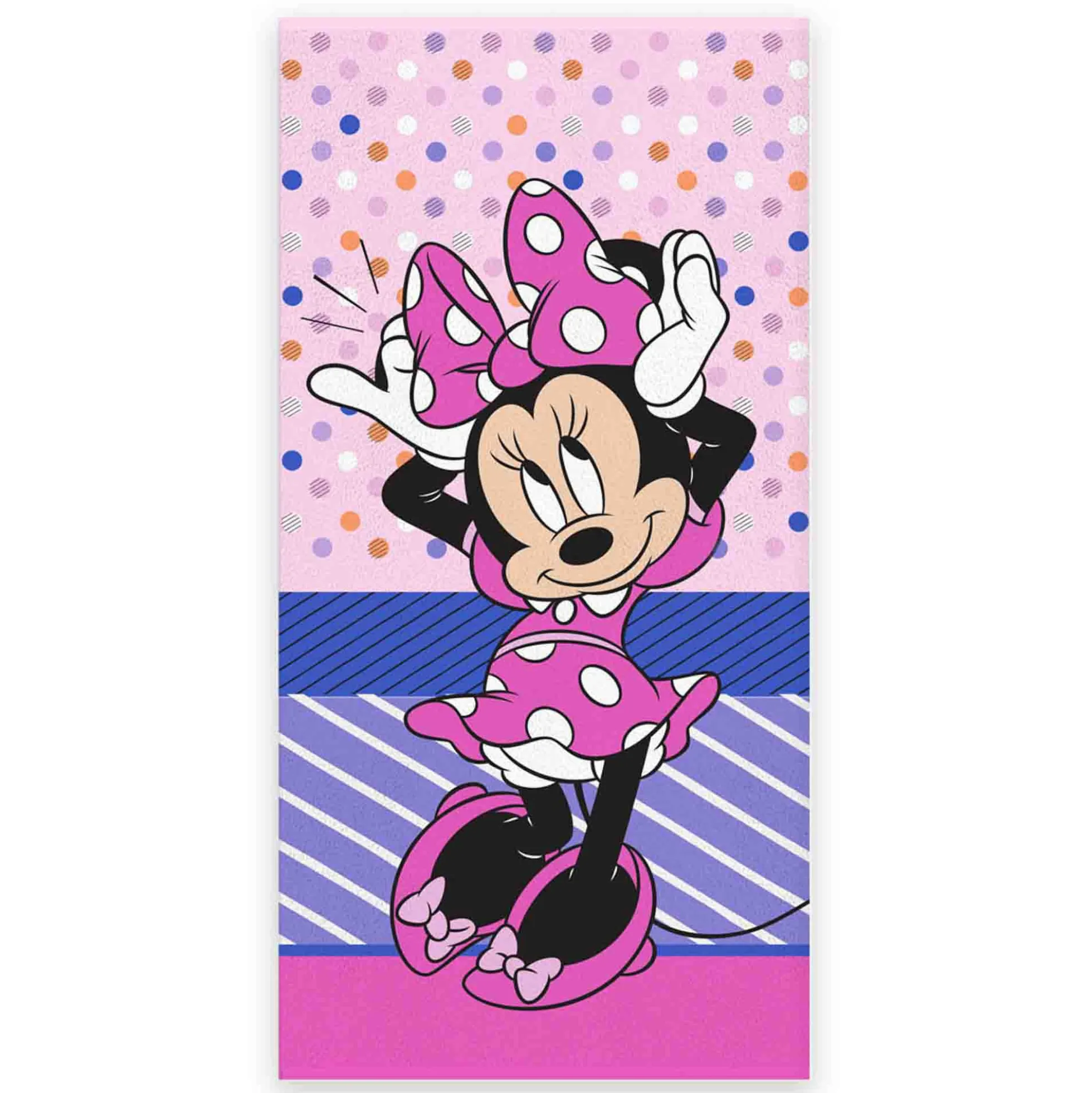 Minnie Mouse håndklæde - 70x140 cm - 100% bomuld - Blødt badehåndklæde med Minnie Mouse