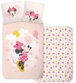 Minnie Mouse sengetøj - 100% bomuld - Junior sengetøj 100x140 cm - Balloner