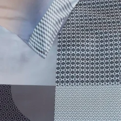 Mønstret økologisk sengetøj 140x200 cm - Vendbart sengesæt i 100% økologisk bomuldssatin - Robbinson Grey - Beddinghouse sengelinned