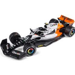 Modelbil - Formel 1 McLaren - Hvid/orange - Racerbil nr 4